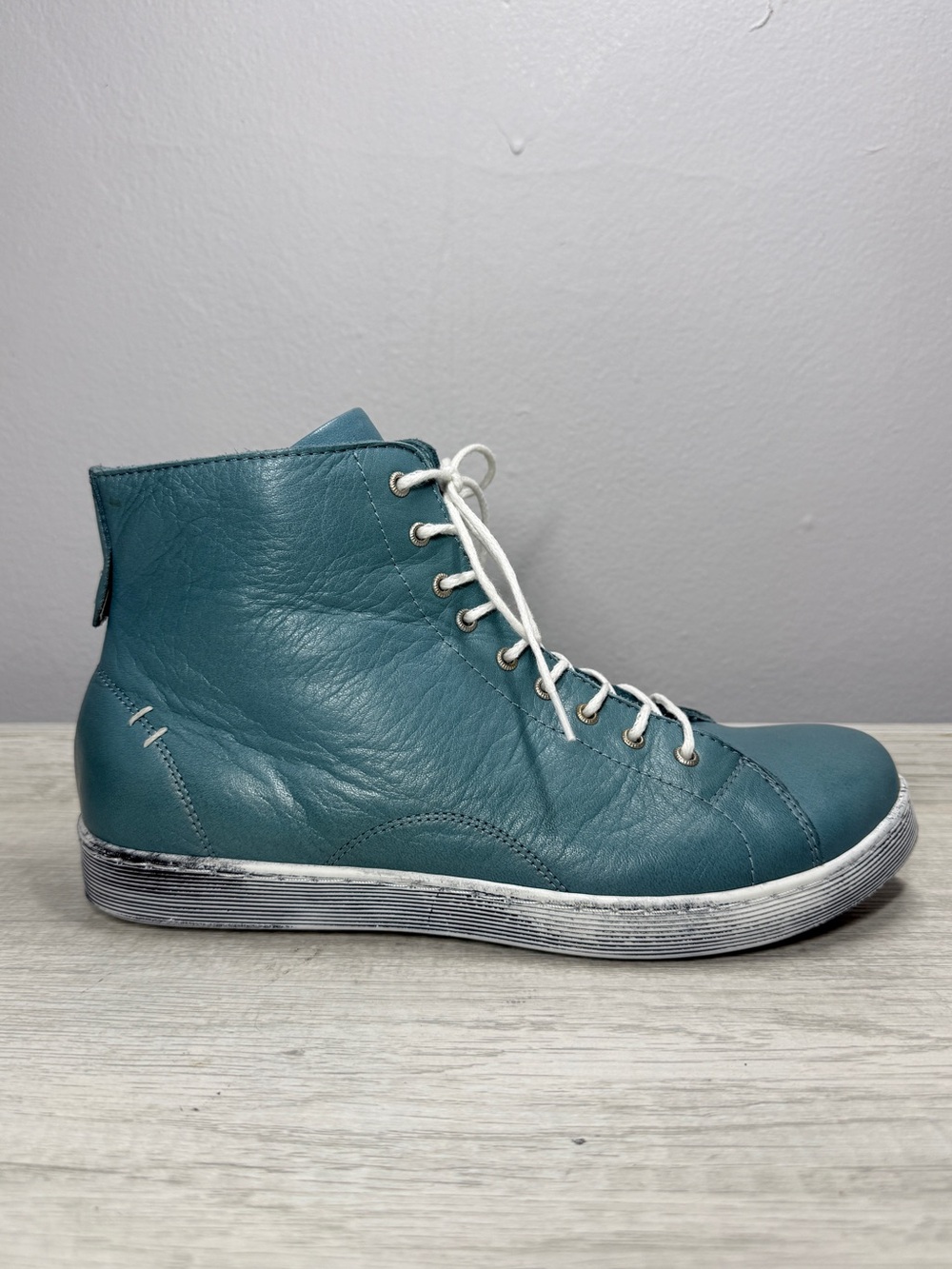 Andrea Conti blue leather lace up boot sneakers size 38